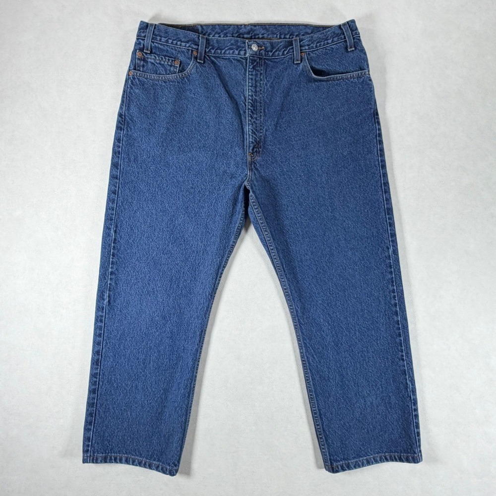 Levis 505 Regular Fit Straight Leg Jeans Mens 42x30 Blue Denim Vintage Y2K